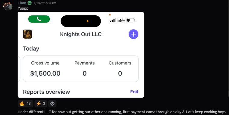 Student win — first payment came through on day 3